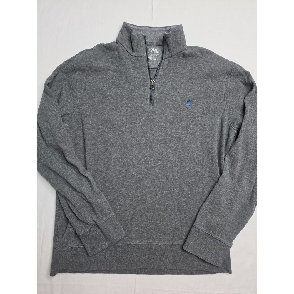 Polo Ralph Lauren Sweatshirts Men's Small Gray Quarter-Zip Mock Neck Long Sleeve